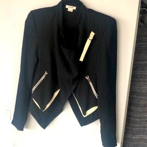 Helmut Lang vintage black blazer with ivory detail